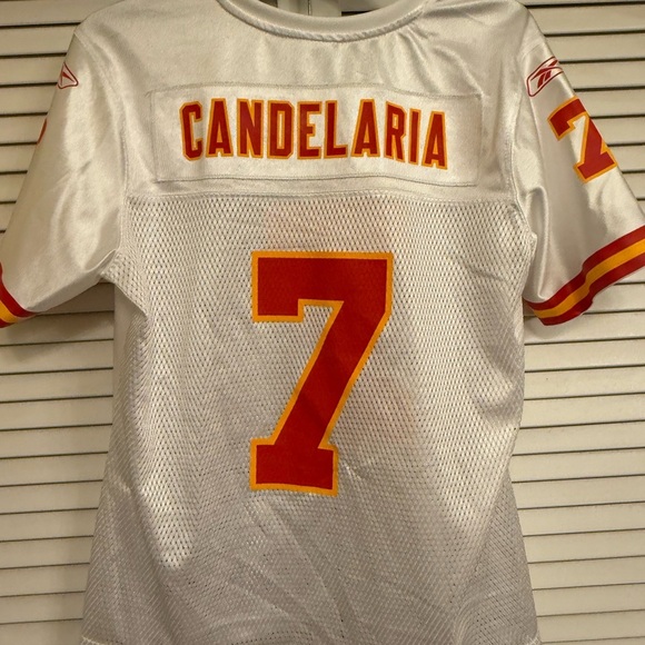 Kansas City Chiefs Candelaria #7 White and Red Women’s Sz L Jersey - Picture 5 of 11